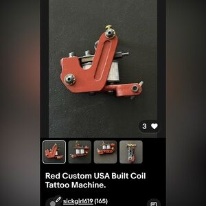 Red Custom USA Built Coil Tattoo Machine.